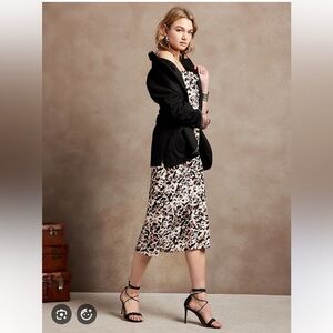 Banana Republic Factory Black and Cream Midi Skirt